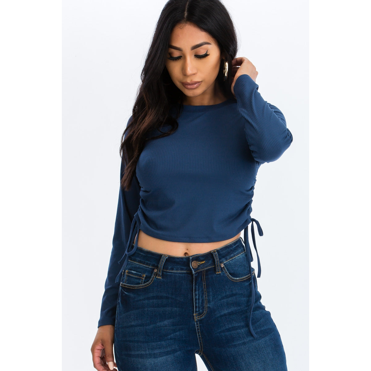 Adjustable Strap Ruched Top