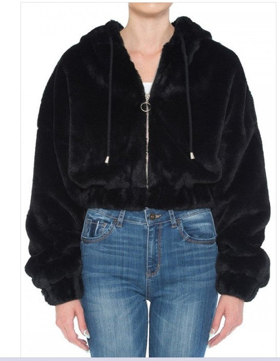 Fuzzy Bomber Jacket
