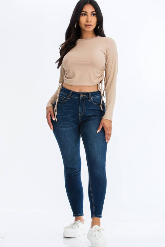 Adjustable Strap Ruched Top