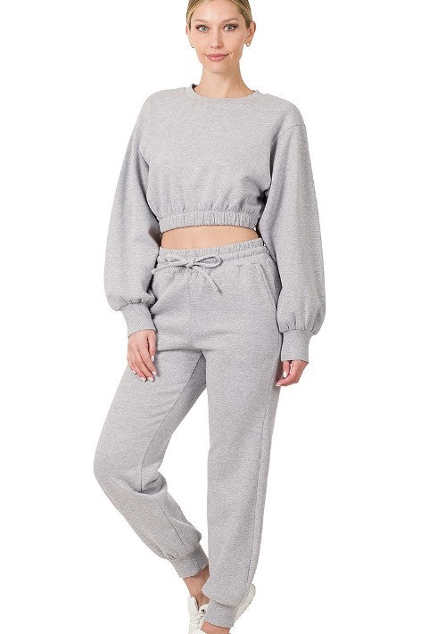 Cropped Top Jogger Set