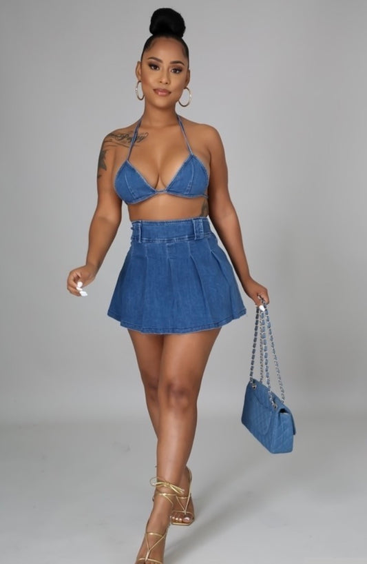 Denim Cheerleader Set