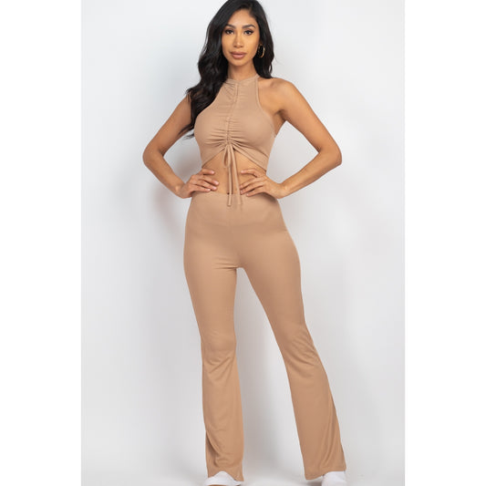 Crop Top Bootcut Set